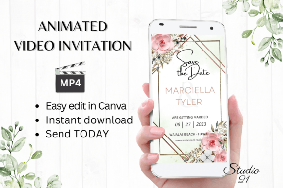 Boho Save the Date Announcement W2124: Effortless Digital Invitations
