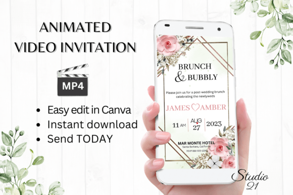 Boho Wedding Brunch Invite W9124: Your Effortless Digital Evite