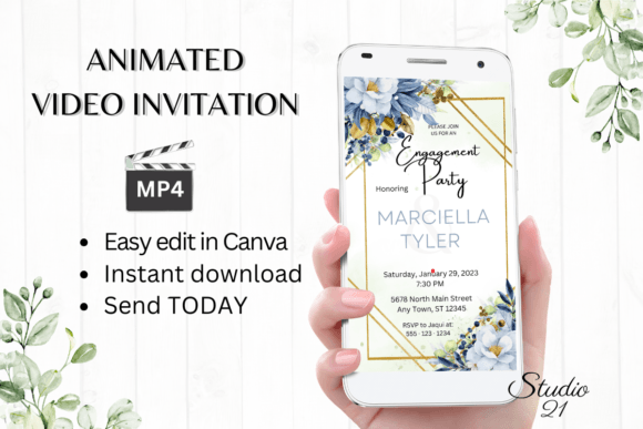 Celebrate Your Engagement with Digital Engagement Party Invite W1144