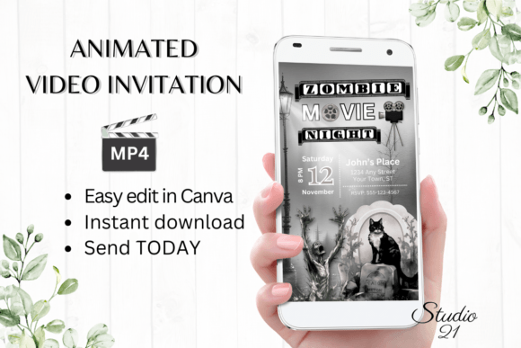 Digital Halloween Zombie Movie Invite: Your Spooky Animated Solution