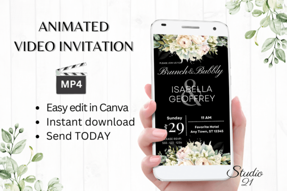 Effortless Elegance: Designing with the Electronic Wedding Brunch Invite W9429