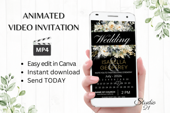 Electronic Wedding Invitation W8427B: A Modern Evite