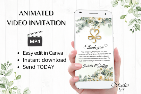 Electronic Wedding Thank You W9422TU: A Digital Template for Modern Gratitude