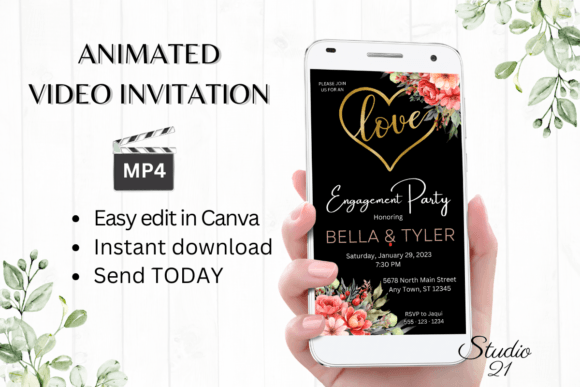 Elegant Floral Engagement Party Invite W1131: A Designer's Review