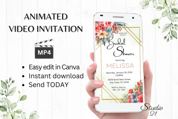 Floral Bridal Shower Invite W4134: A Fresh Approach to Modern Celebration Design