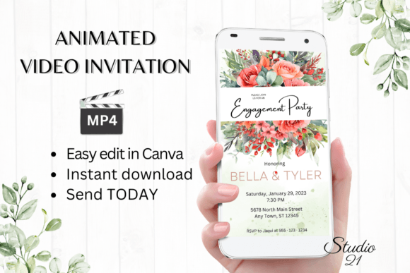 Floral Engagement Party Invite W1136: A Complete Design Guide