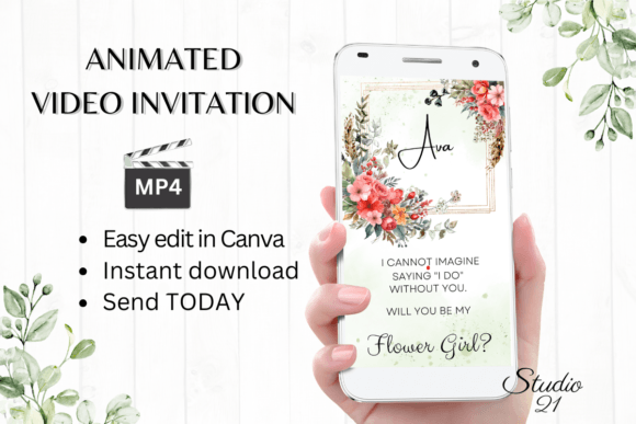Floral Flower Girl Proposal W3132FG: A Design Asset for Modern Creatives