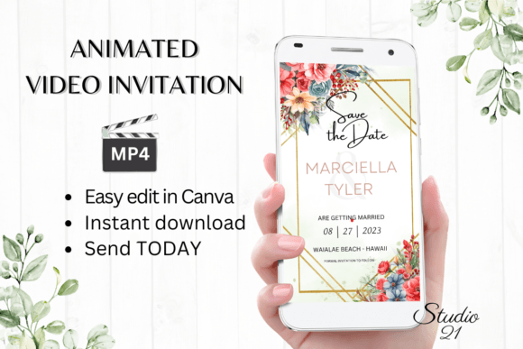 Floral Save the Date Announcement W2134: A Designer's Guide to Elegant Invitations