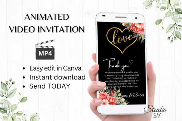 Floral Wedding Thank You W9131TU: A Script Font for Special Moments