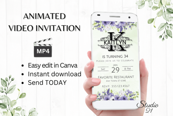 Stunning Digital Invitation (Monogram Letter K) for Instant Celebrations